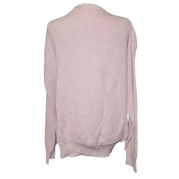 Faherty Waffle Knit Sweater Pullover Crewneck Light Pink Textured Size XL - Picture 3 of 7